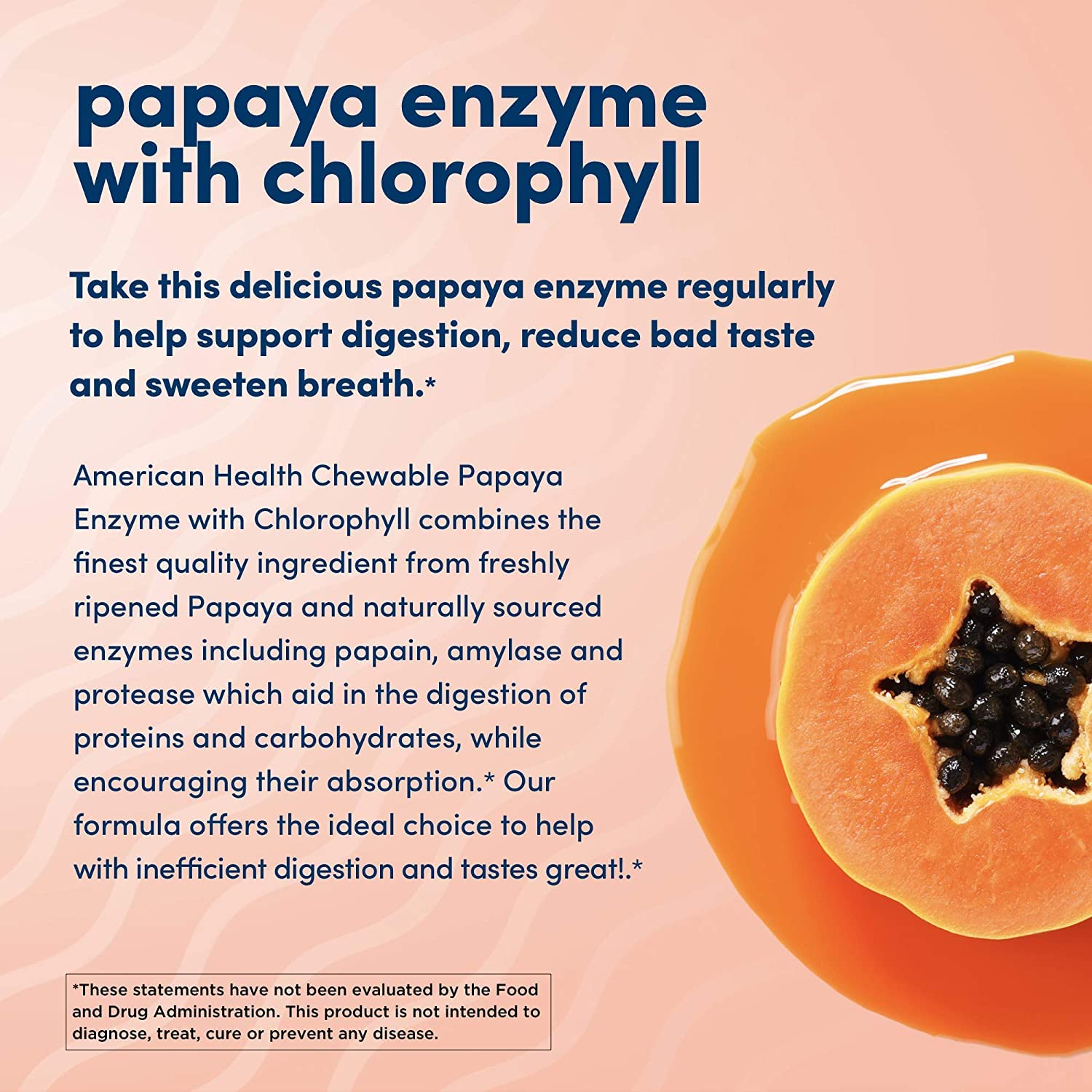 American Health Papaye Enzyme - menthe poivrée pour une haleine fraîche