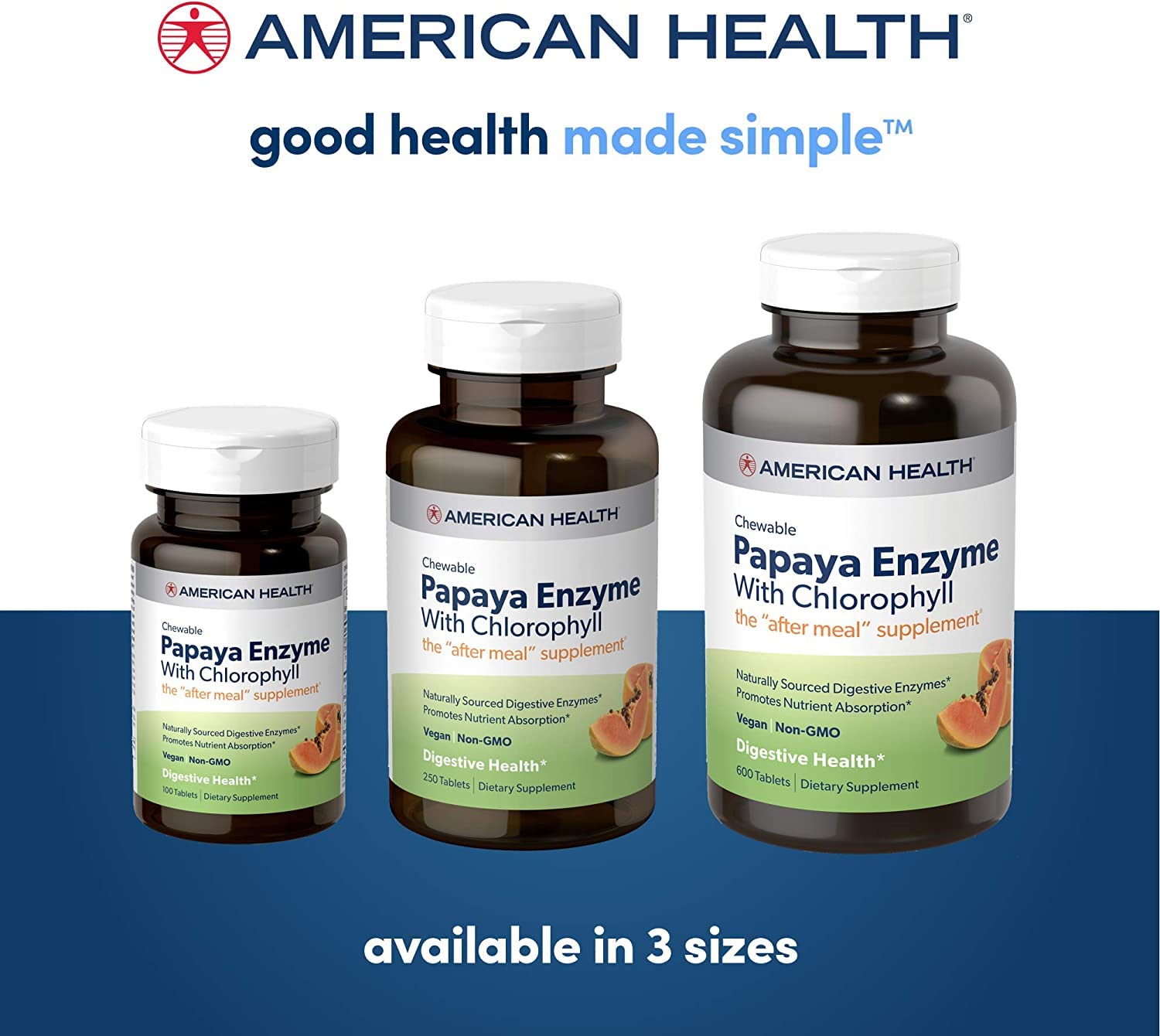 American Health Papaye Enzyme - étiquette claire et usage après repas