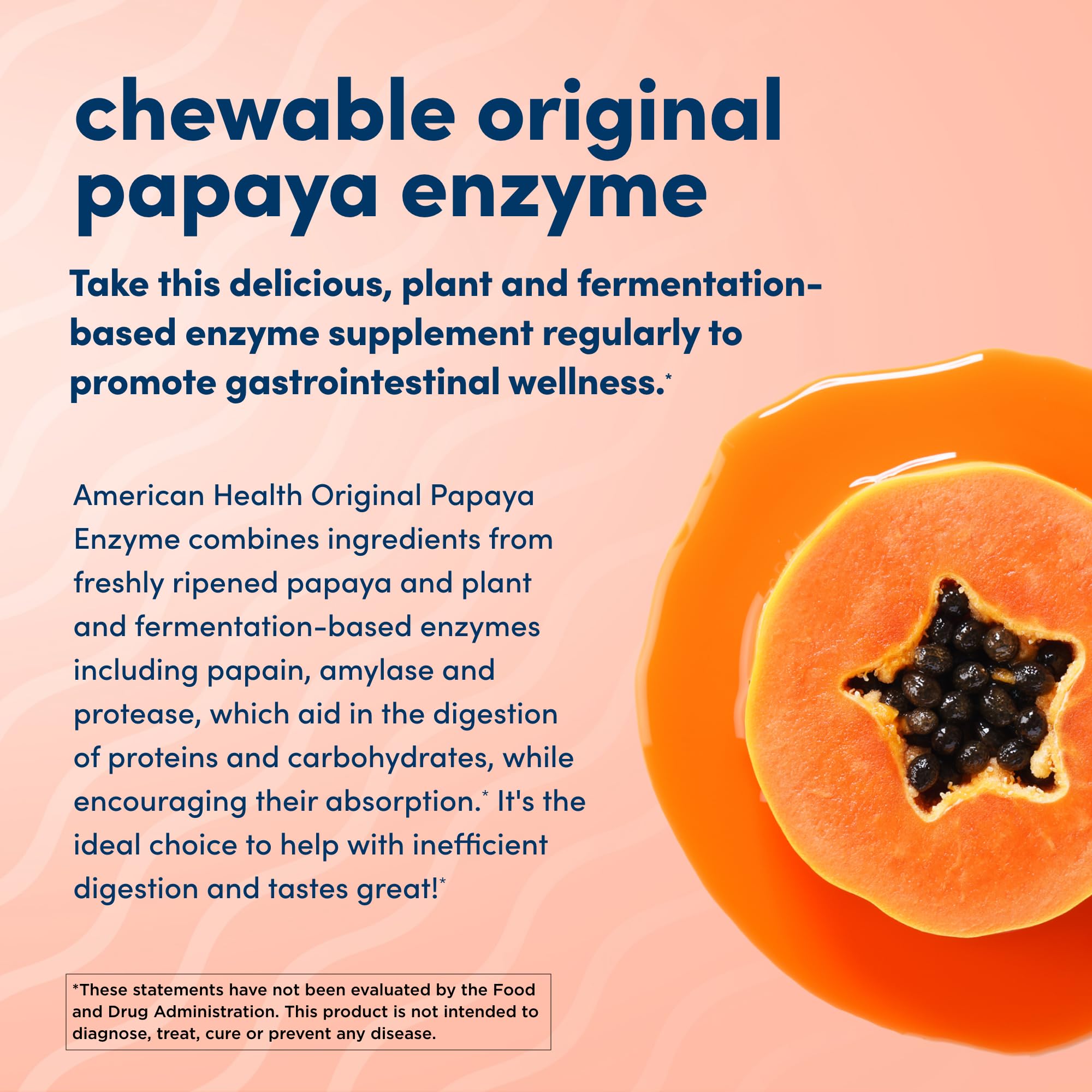 American Health Papaye Enzyme – dose prête à l'emploi pour un repas léger.