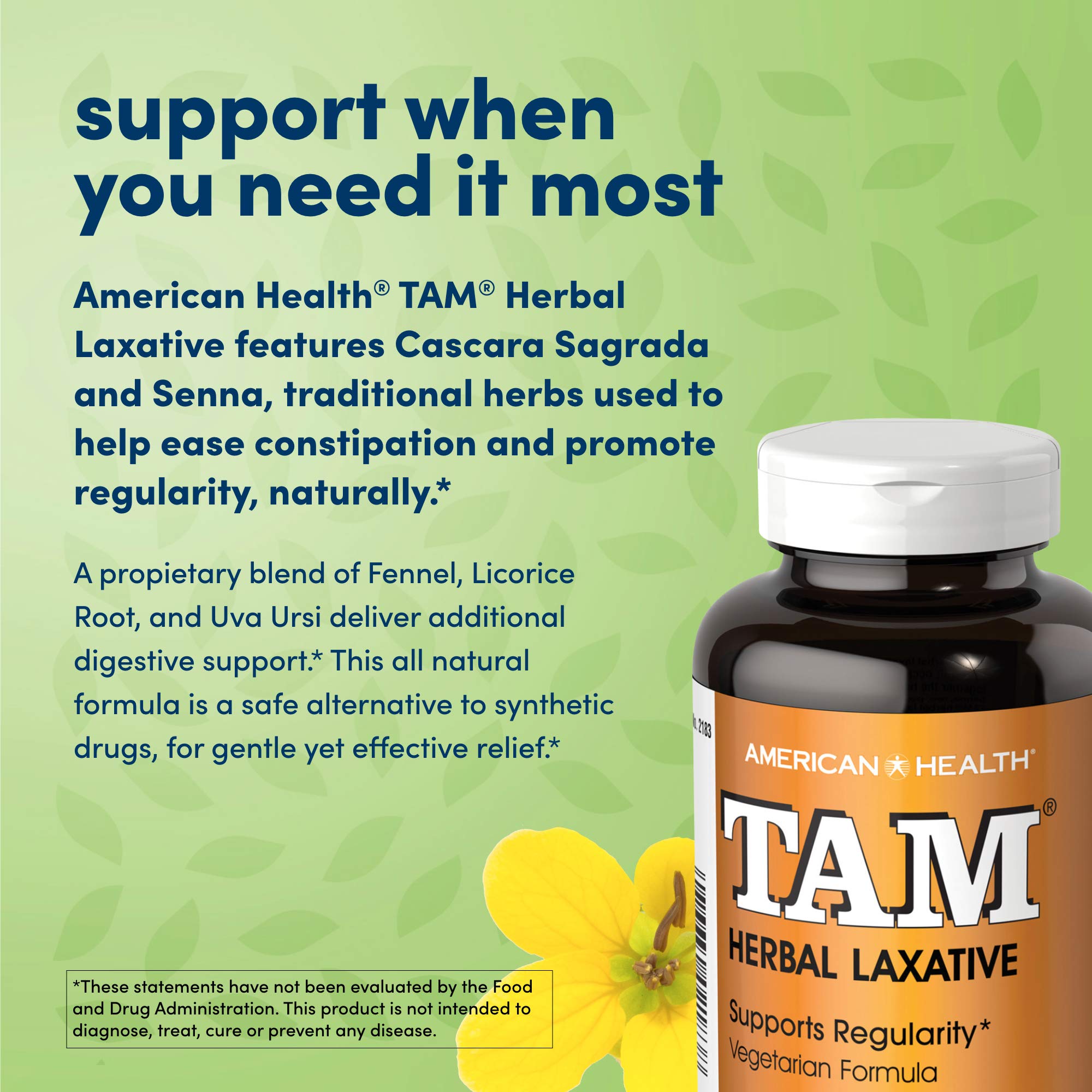 American Health Tam Herbal Laxatif – doseur pratique et fiable
