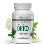 American Nutriceuticals Détox Essentielle – bouteille et capsules végétariennes pour soutien quotidien