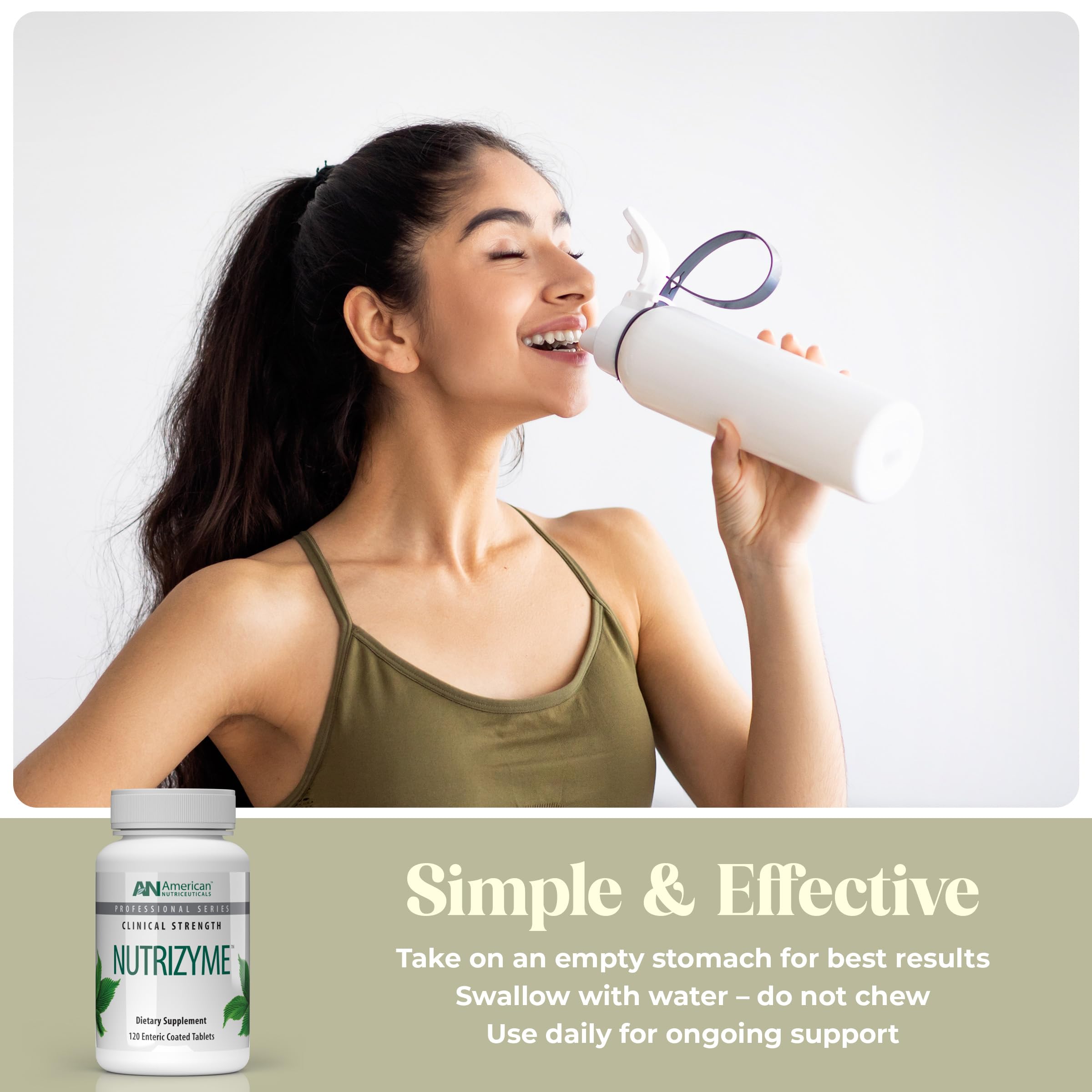 Étiquette Nutrizyme indiquant qualité et conseils d’utilisation.