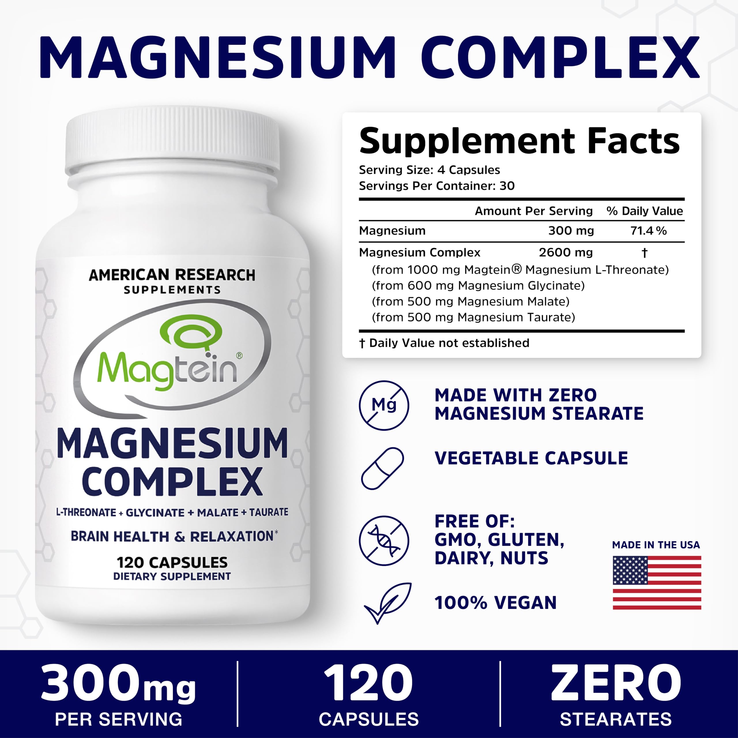 American Research Supplements illustration d'une absorption élevée et sans oxyde de magnésium.