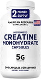 American Research Supplements Créatine Monohydrate – boîte de 240 gélules prête à l’emploi