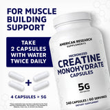 American Research Supplements Créatine Monohydrate – fabrication en usine certifiée cGMP