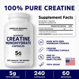 American Research Supplements Créatine Monohydrate – formule sans additifs artificiels