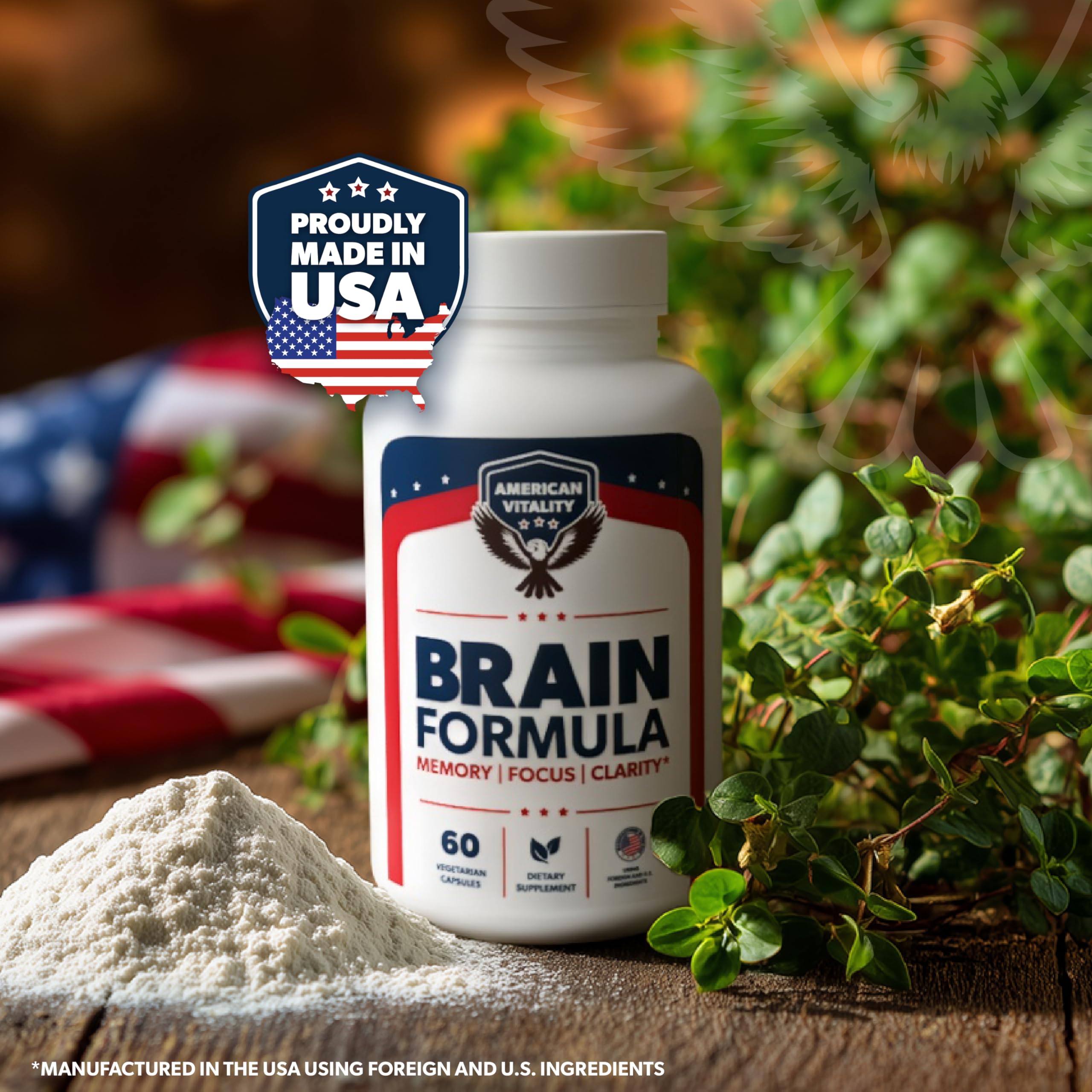 AMERICAN VITALITY Brain Formula: niacine et B6 pour énergie cérébrale équilibrée.