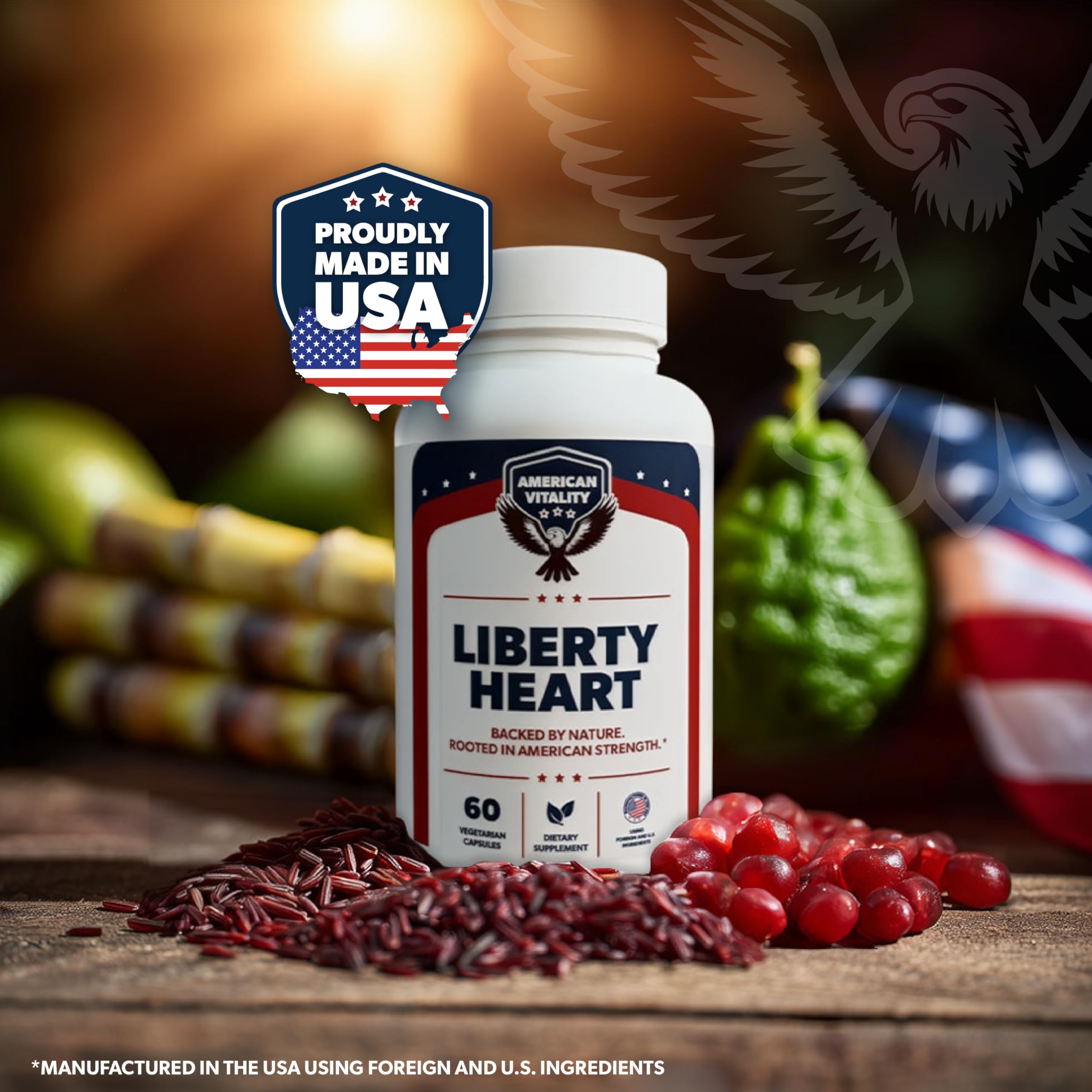 AMERICAN VITALITY Liberty Heart – Bergamot citrus comme ingrédient naturel pour le cœur.