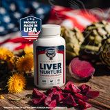 AMERICAN VITALITY Liver Nurture – étiquette claire: transparence des ingrédients et valeurs nutritionnelles.
