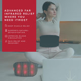Ceinture Photothérapie American Wellness Authority, focus genou pour détente légère.