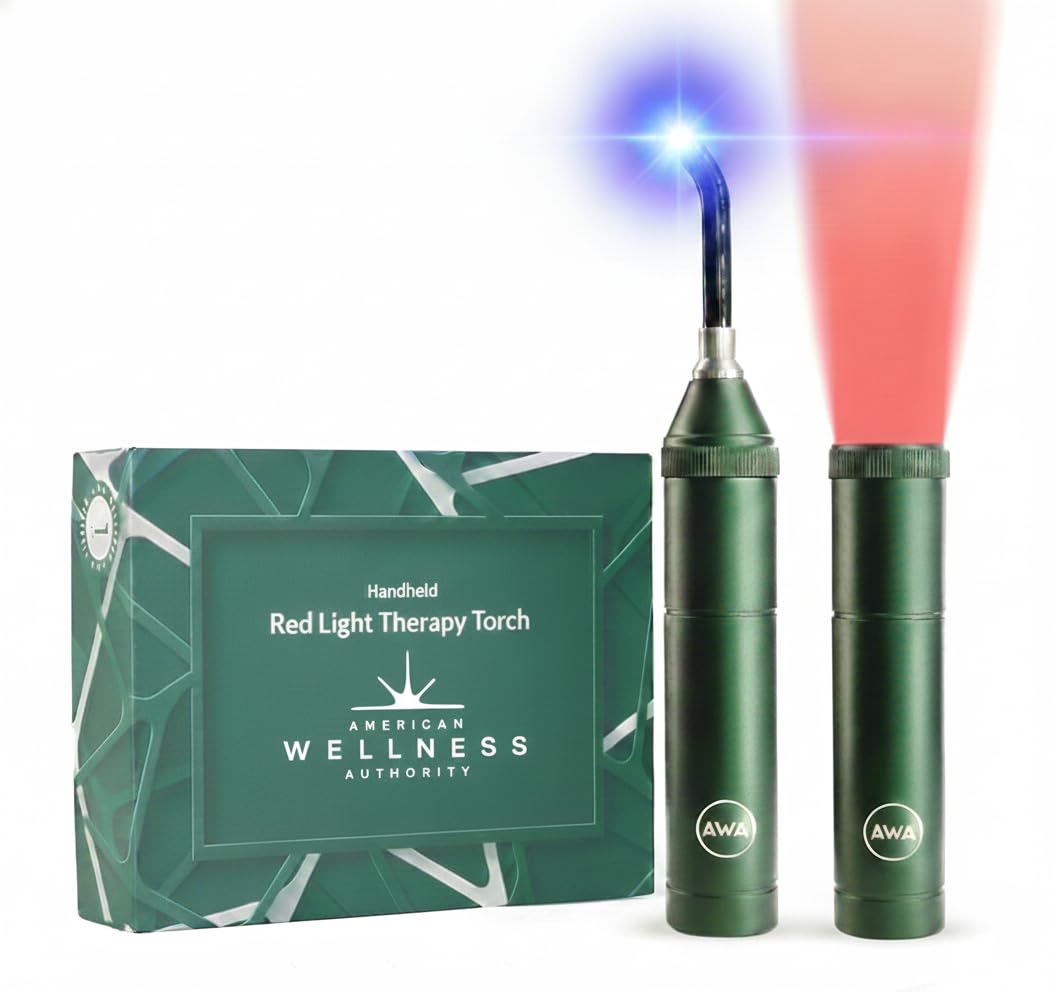 American Wellness Authority bâton LED sur le visage, soin ciblé et relaxant.