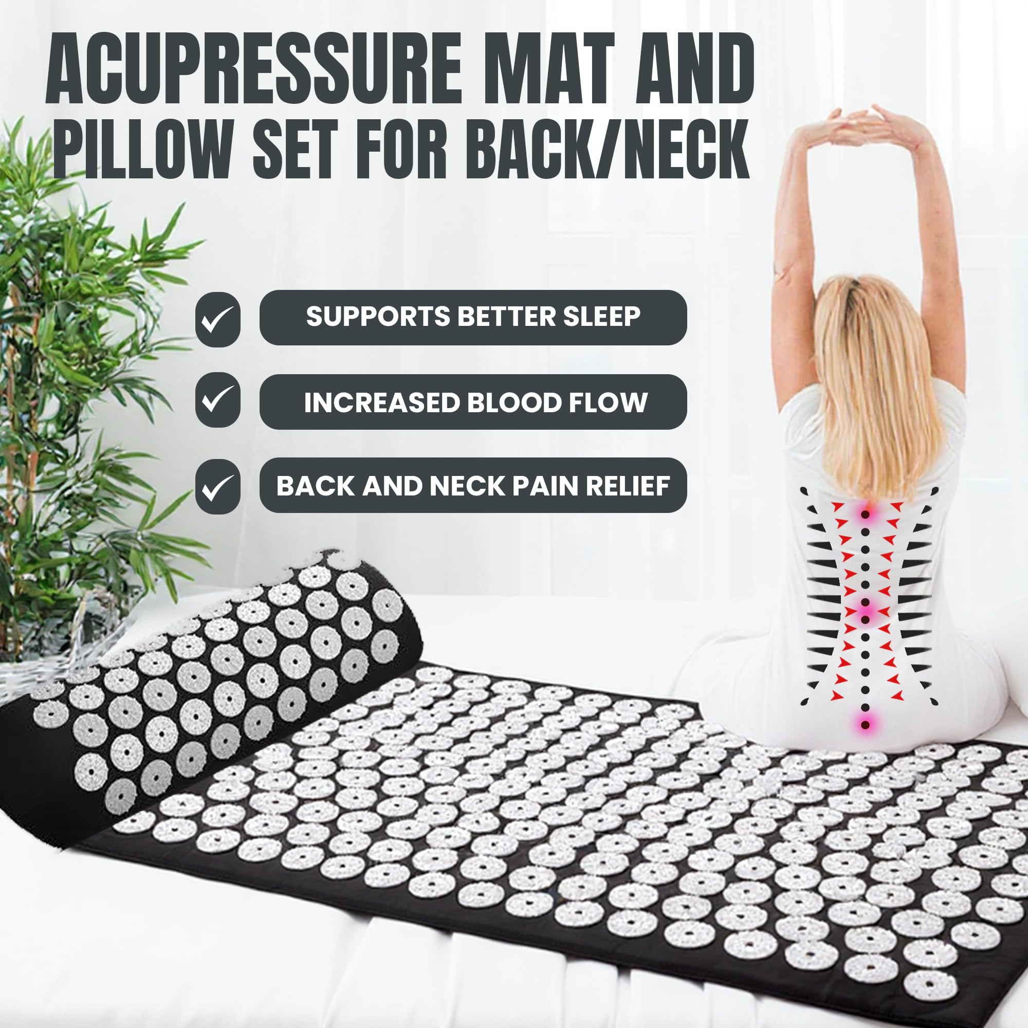 American West Beauty: pointes d'acupression sur le tapis pour stimuler circulation et énergie.