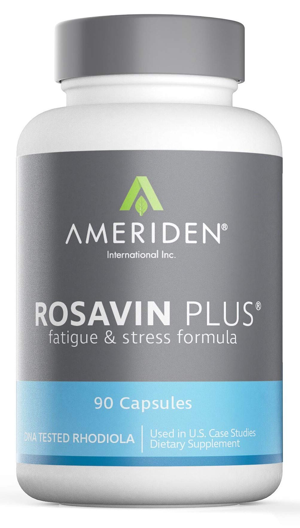 Rosavin Plus de AMERIDEN en bouteille de capsules, prêt à soutenir l'énergie.