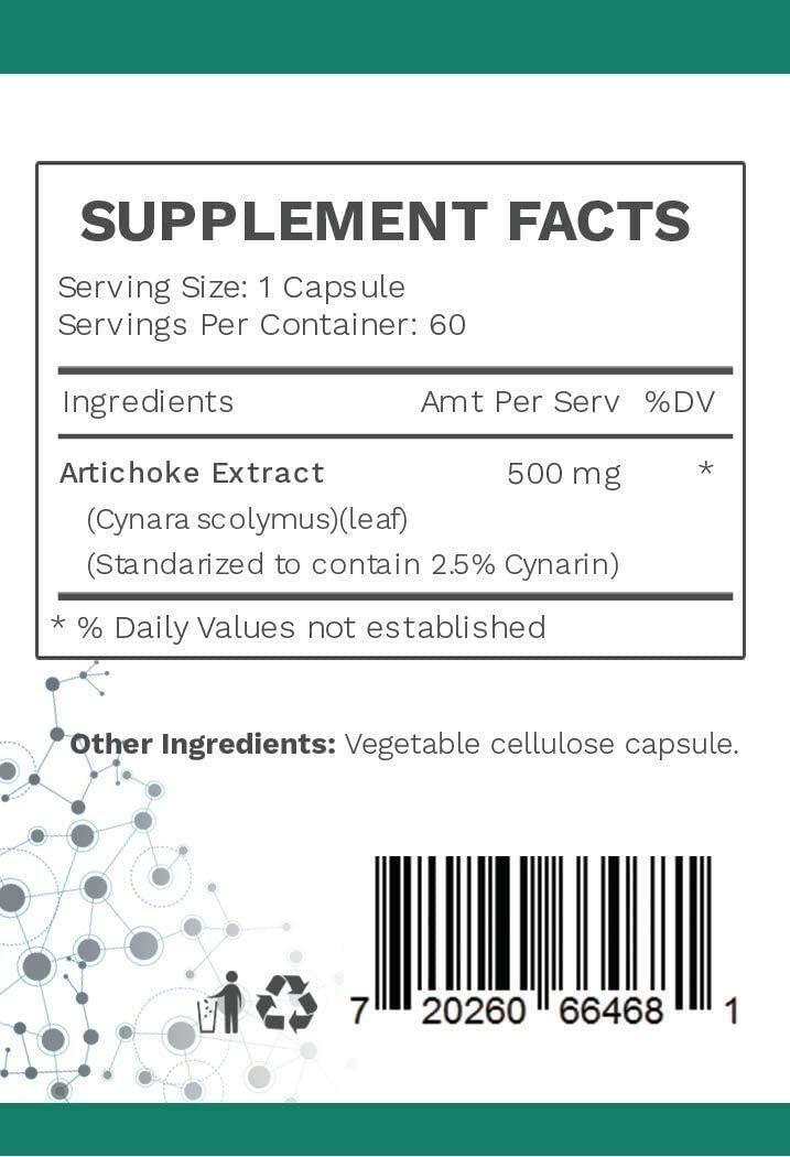 AMG Naturals Extrait d'artichaut: gros plan sur les capsules et le logo, équilibre digestif potentiel.