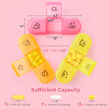 AMOOS Compartiments quotidiens rose, rangement facile des pilules.