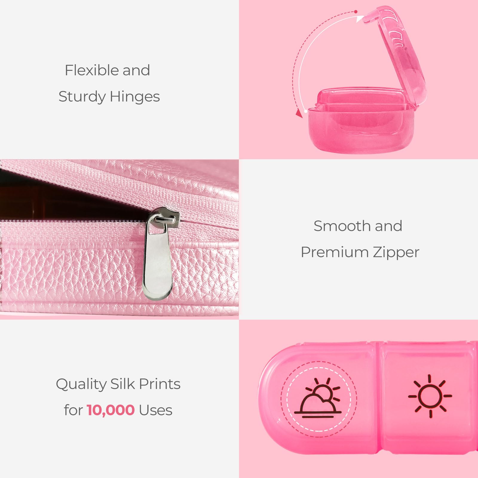 AMOOS Design silhouette compacte, rose, s’emporte facilement en voyage.