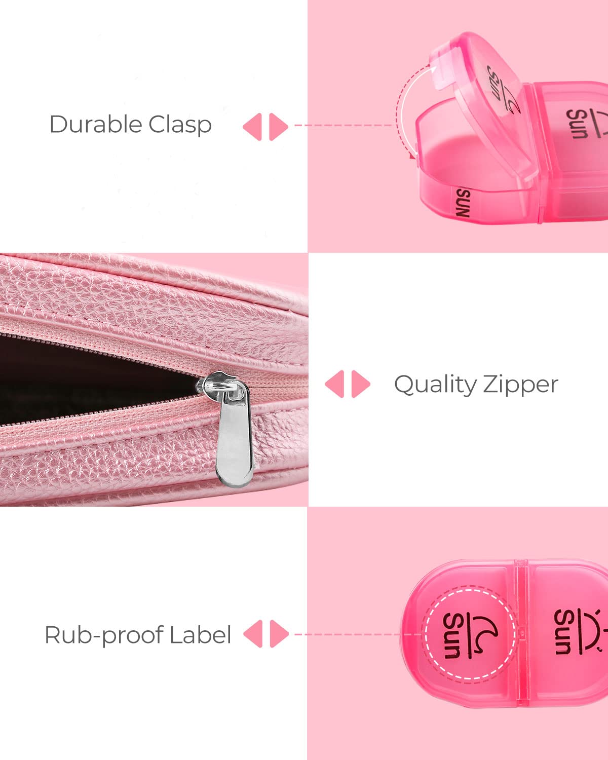 AMOOS Design soigné en PU cuir rose attire et organise votre sac.