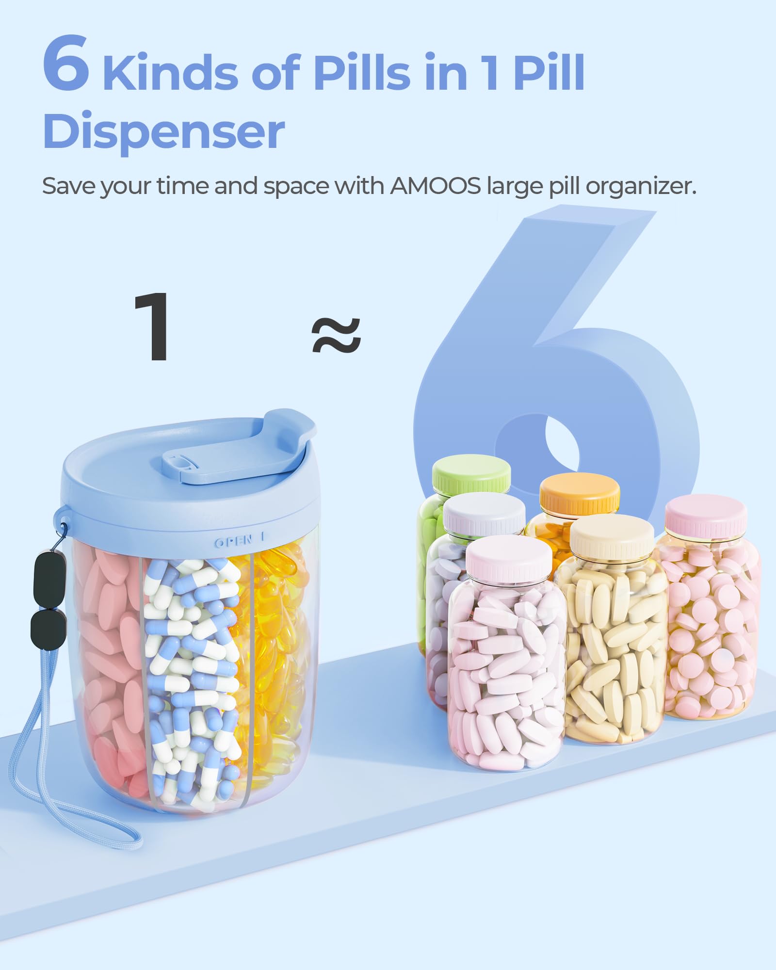 AMOOS dimensions hauteur environ 12,7 cm et couvercle 9,1 cm.