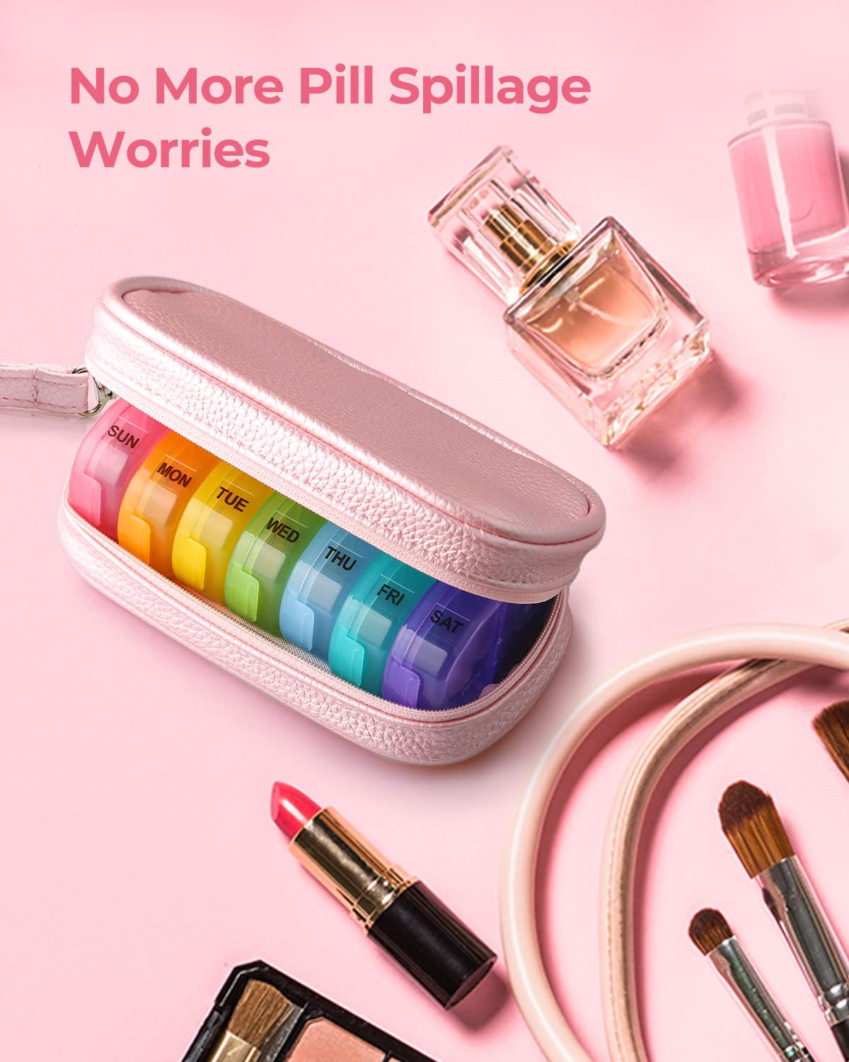 AMOOS Étui PU cuir rose protège votre intimité lors des déplacements.