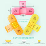 AMOOS Grandes compartiments-pilules, capacité adaptée pour vitamines et compléments.