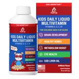 Bouteille Amore Life Multivitamines Liquides pour enfants, goût cerise, facilité d'utilisation quotidienne.