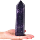 AMOYSTONE obélisque cristal Lepidolite pour ambiance et contemplation