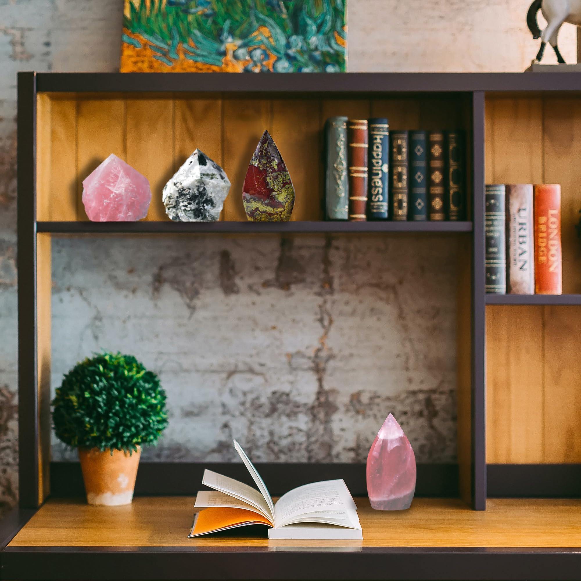 AMOYSTONE bâton d'agate mousse – décor apaisant et naturel pour intérieur