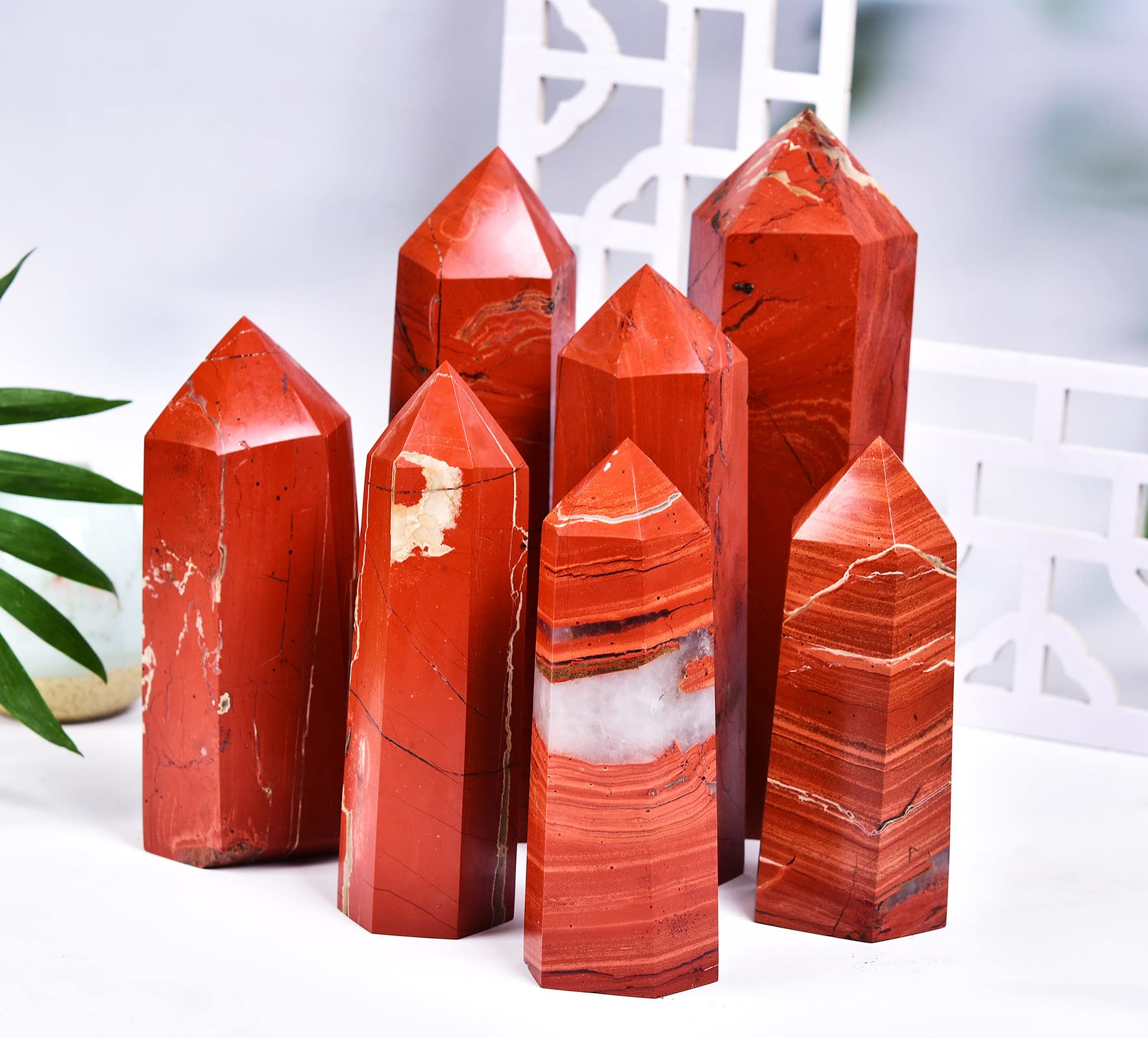 AMOYSTONE pièce décorative cristal rouge pour maison et bureau, ambiance apaisante