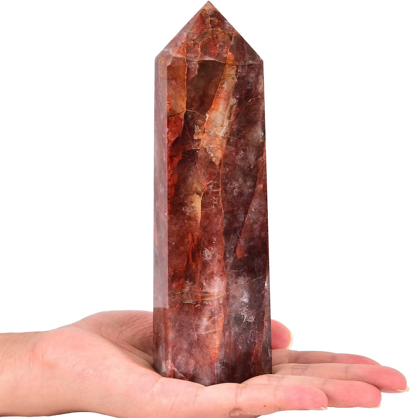 AMOYSTONE bâton cristal élancé: canalise l'énergie lors de pratiques spirituelles.