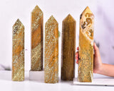 Idée cadeau AMOYSTONE cristal jaspe océan jaune pour passionnés de pierres.