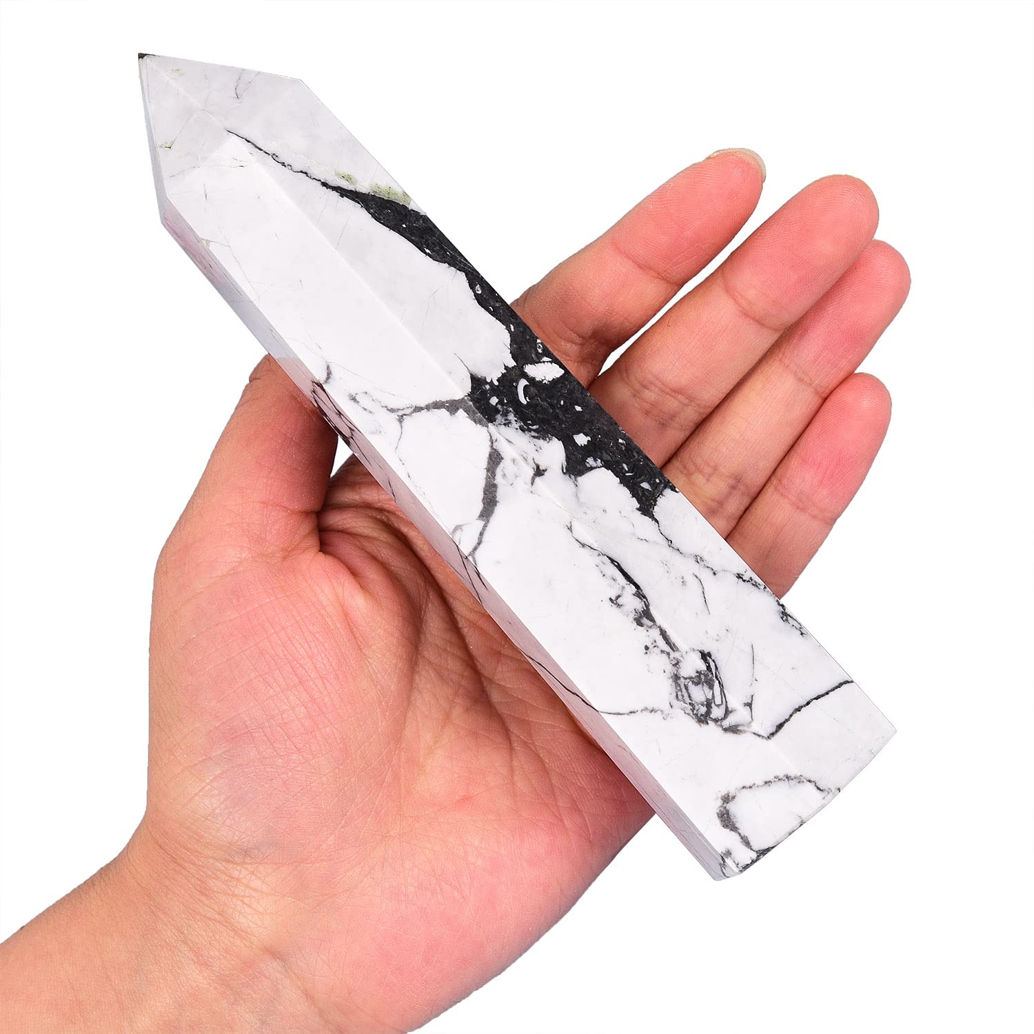 AMOYSTONE cadeau cristal Howlite blanc, symbole de paix et clarté.