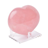 AMOYSTONE Cœur en quartz rose poli, parfait pour méditation et décoration.