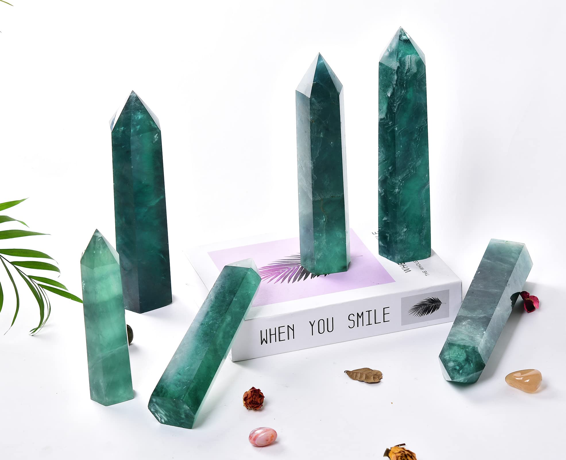 AMOYSTONE collection fluorite verte, cadeau parfait pour amateurs de minéraux.