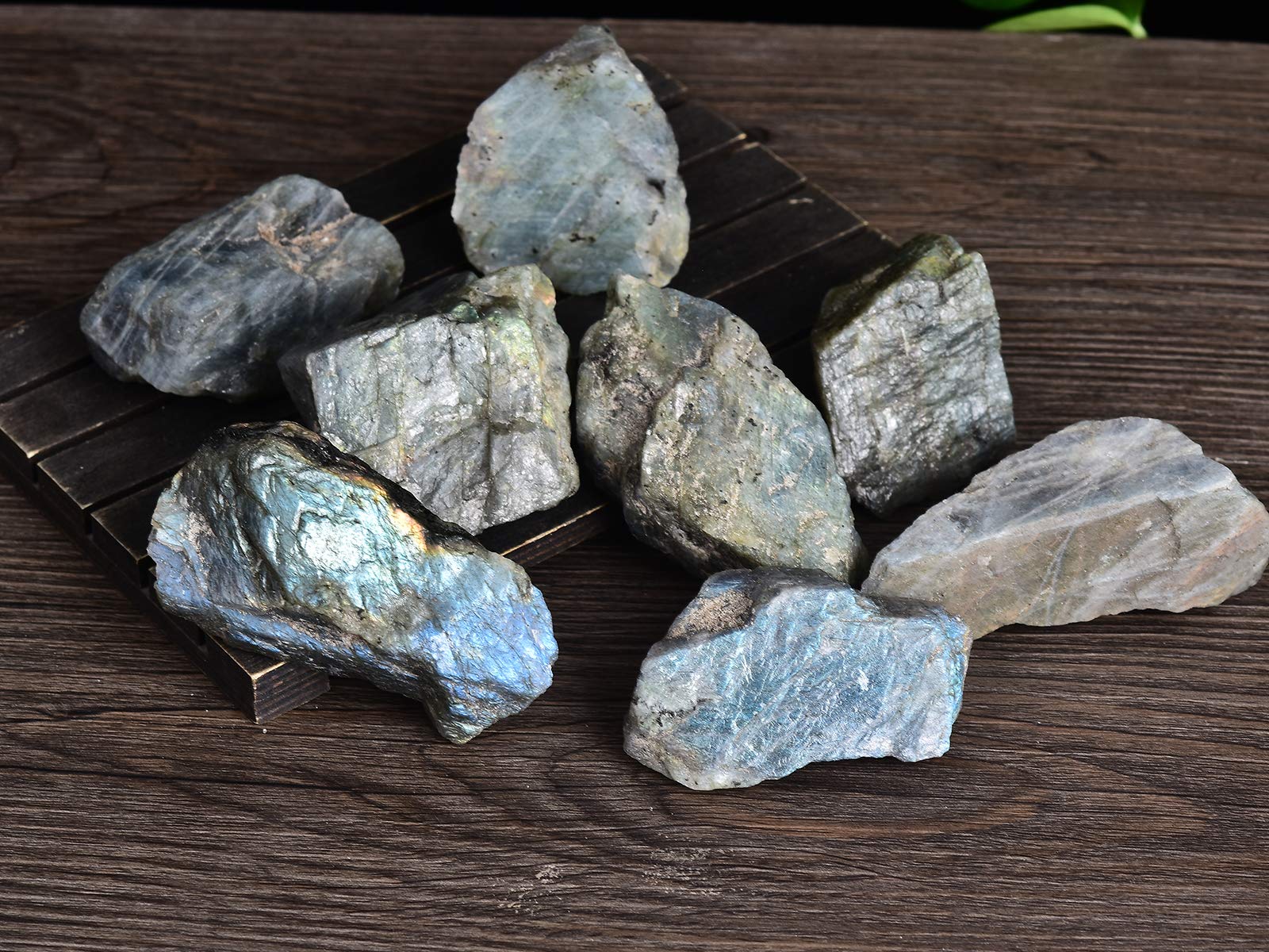 AMOYSTONE Labradorite pot de plante : embellissement sûr pour décor végétal