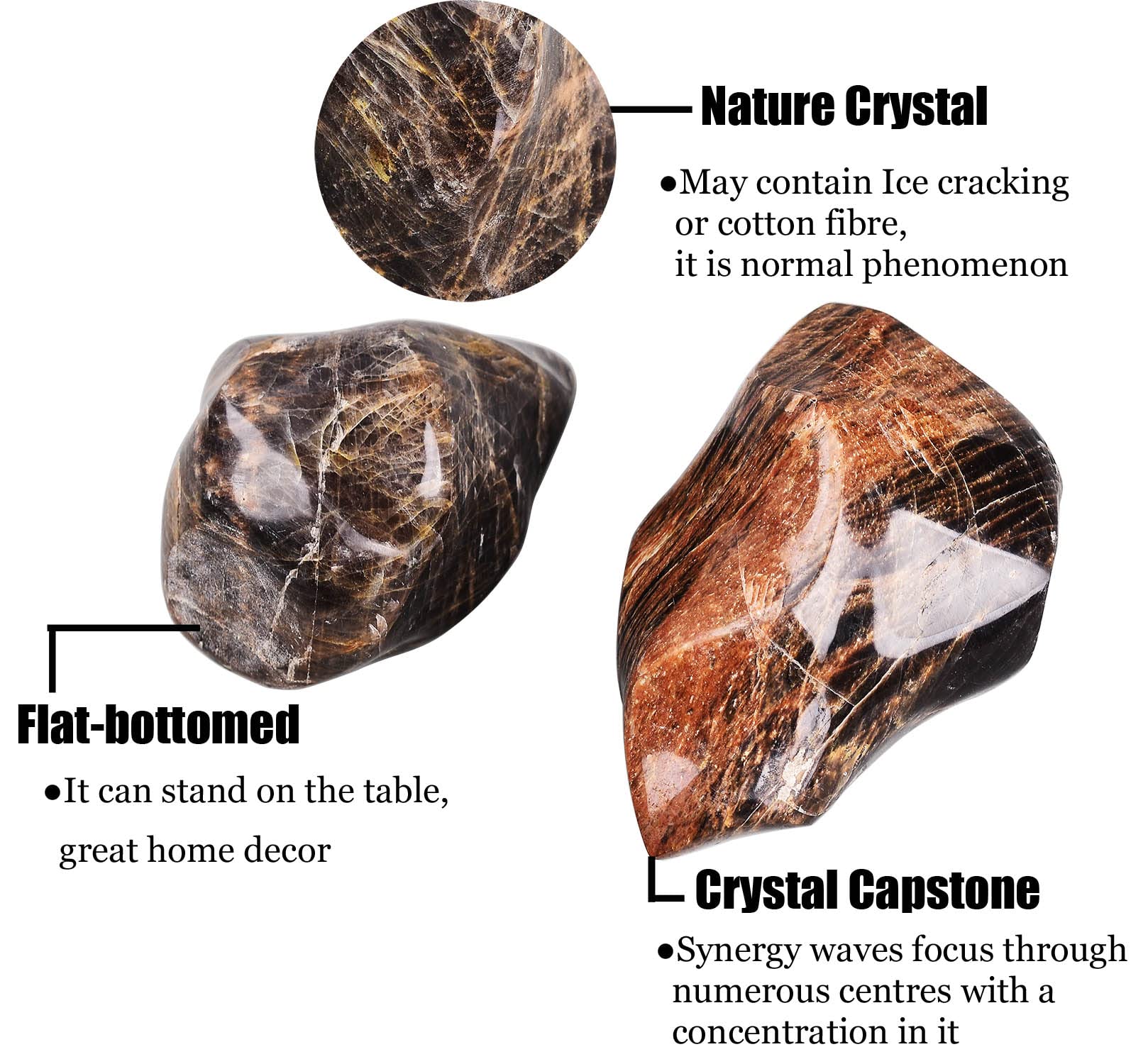 AMOYSTONE Lune Noire: variations de couleur qui ajoutent caractère décoratif.