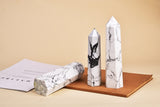 AMOYSTONE outil de méditation Howlite blanc favorise introspection.