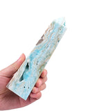 AMOYSTONE obélisque d'hémimorphite – détail des grains et texture naturelle