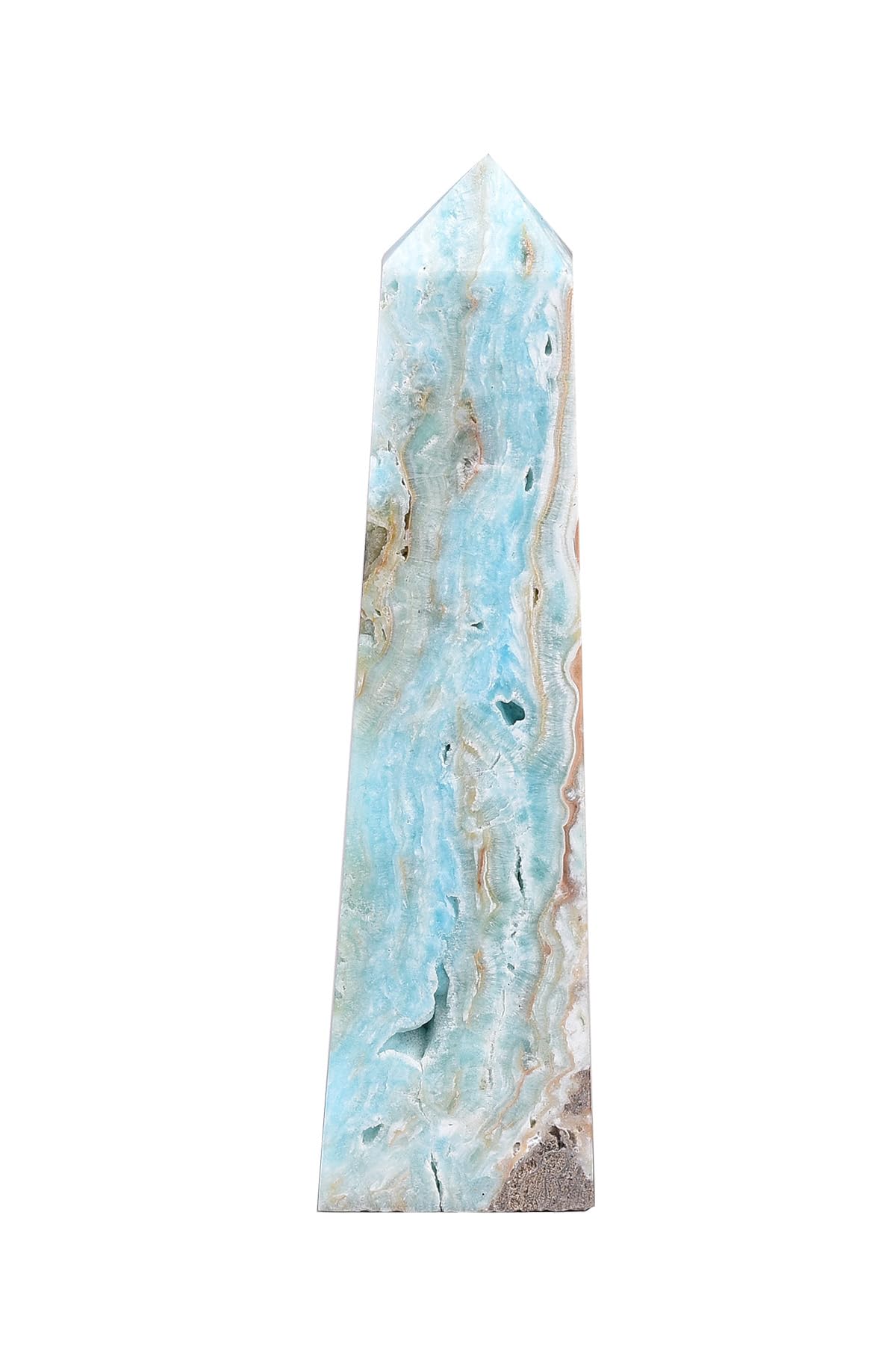 AMOYSTONE obélisque d'hémimorphite brute – décor élégant et énergie apaisante