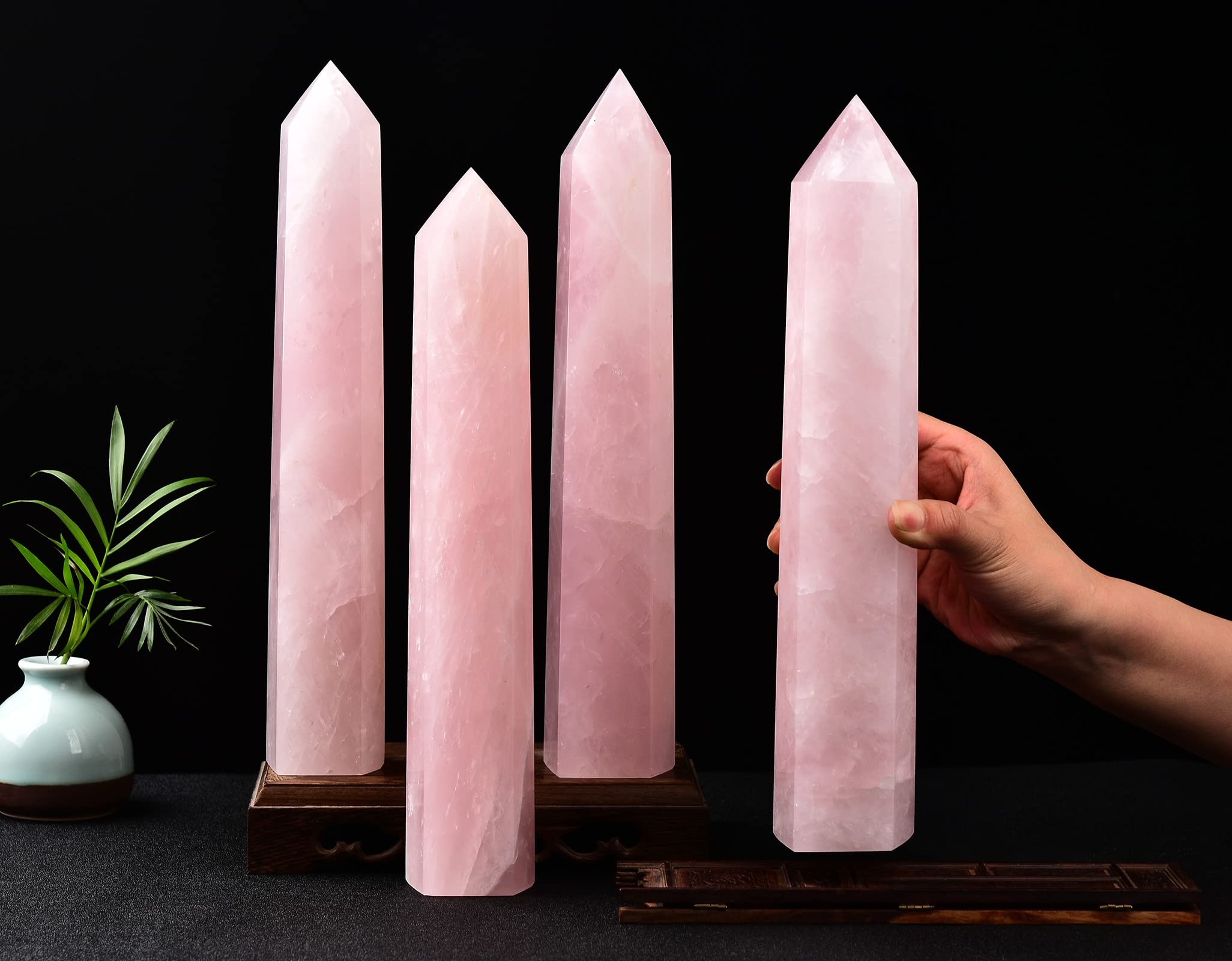 AMOYSTONE objet déco quartz rose – cadeau idéal pour les amateurs de cristaux.
