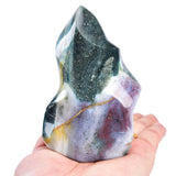 AMOYSTONE Ocean Jasper - Tour flamme, décoration zen idéale pour salon ou bureau.