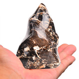 AMOYSTONE Opale noire en torche-flamme, ambiance apaisante pour méditation