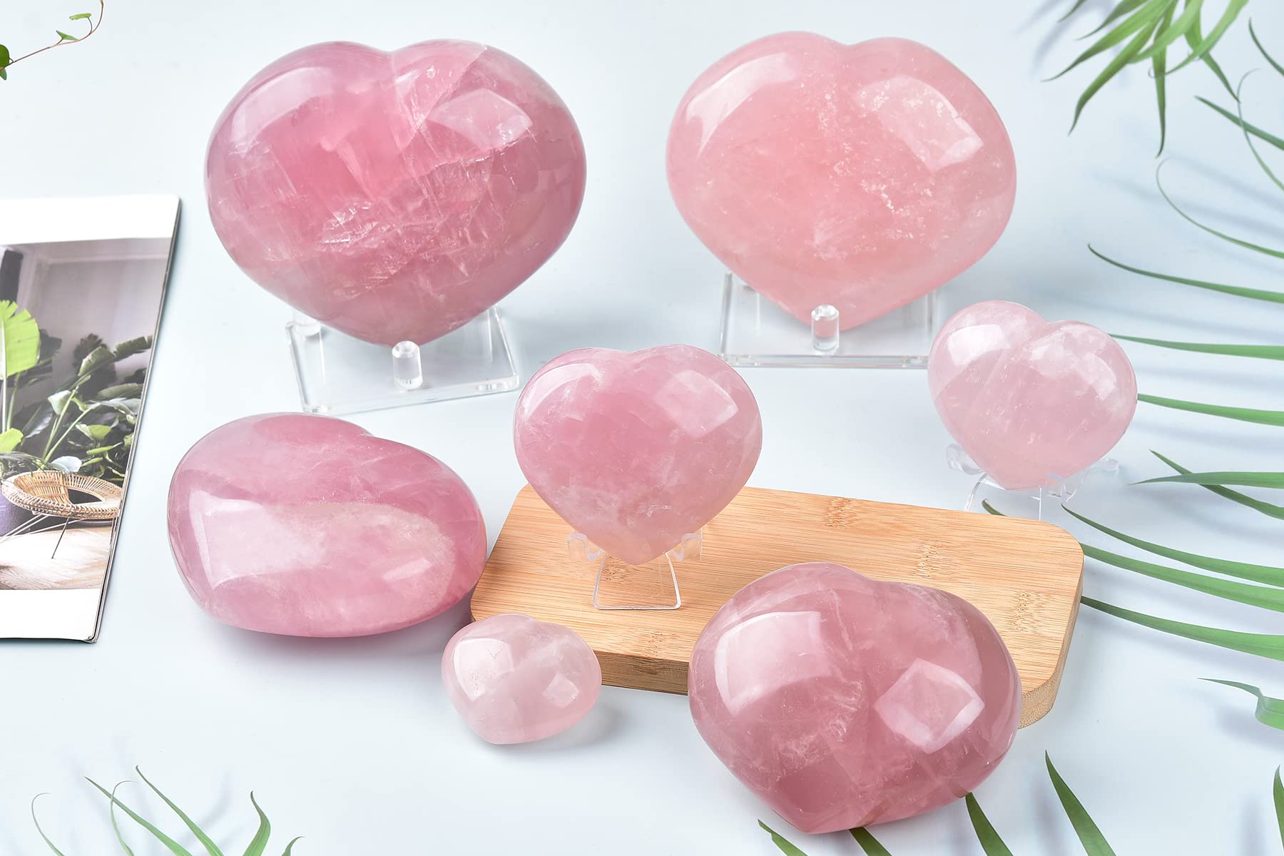 AMOYSTONE Quartz rose cœur, rituel paisible et concentration possible.