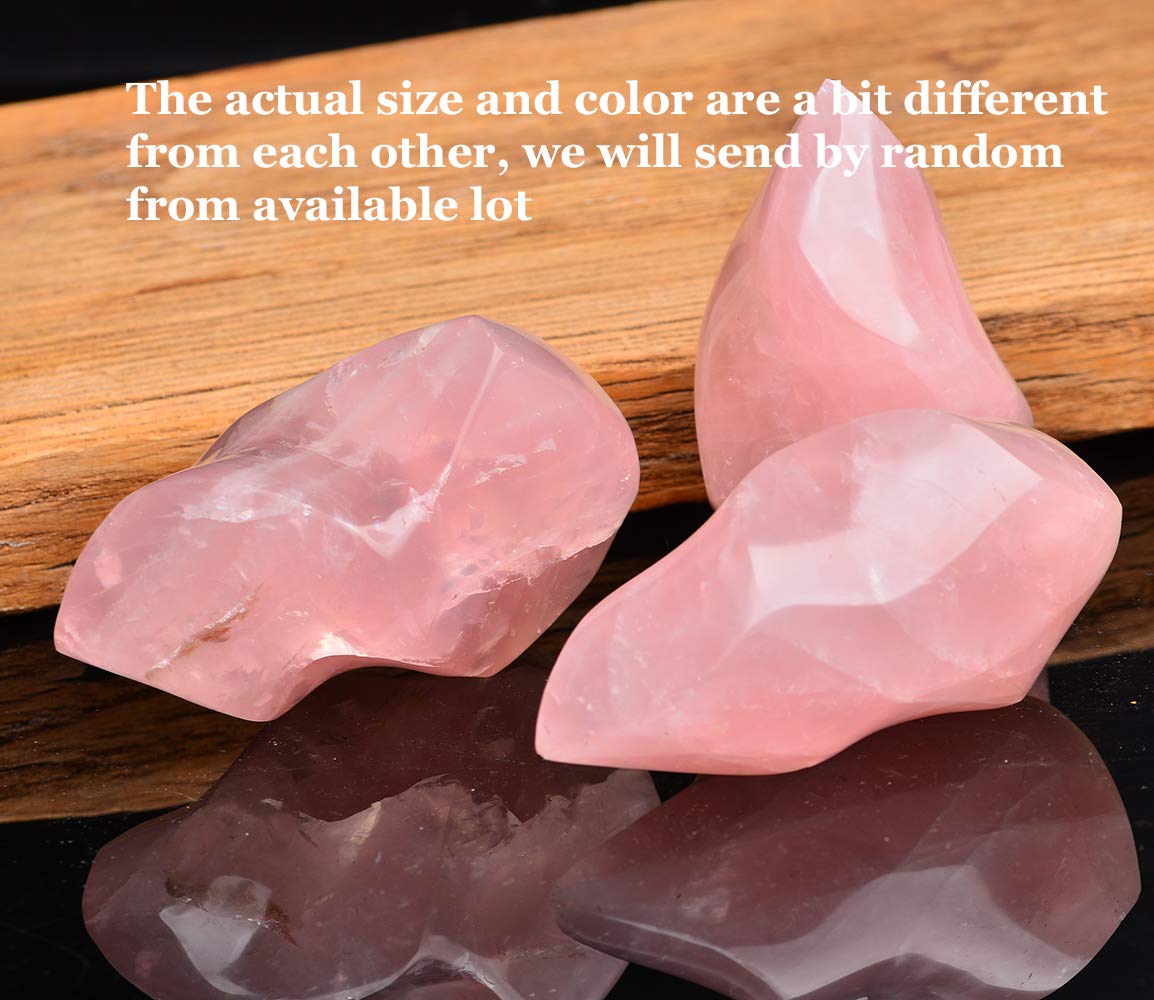 AMOYSTONE Rose Quartz flamme tour base, stabilité décorative pour salon.