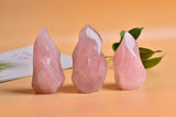 AMOYSTONE Rose Quartz flamme tour cadeau idéal pour amoureux des pierres.