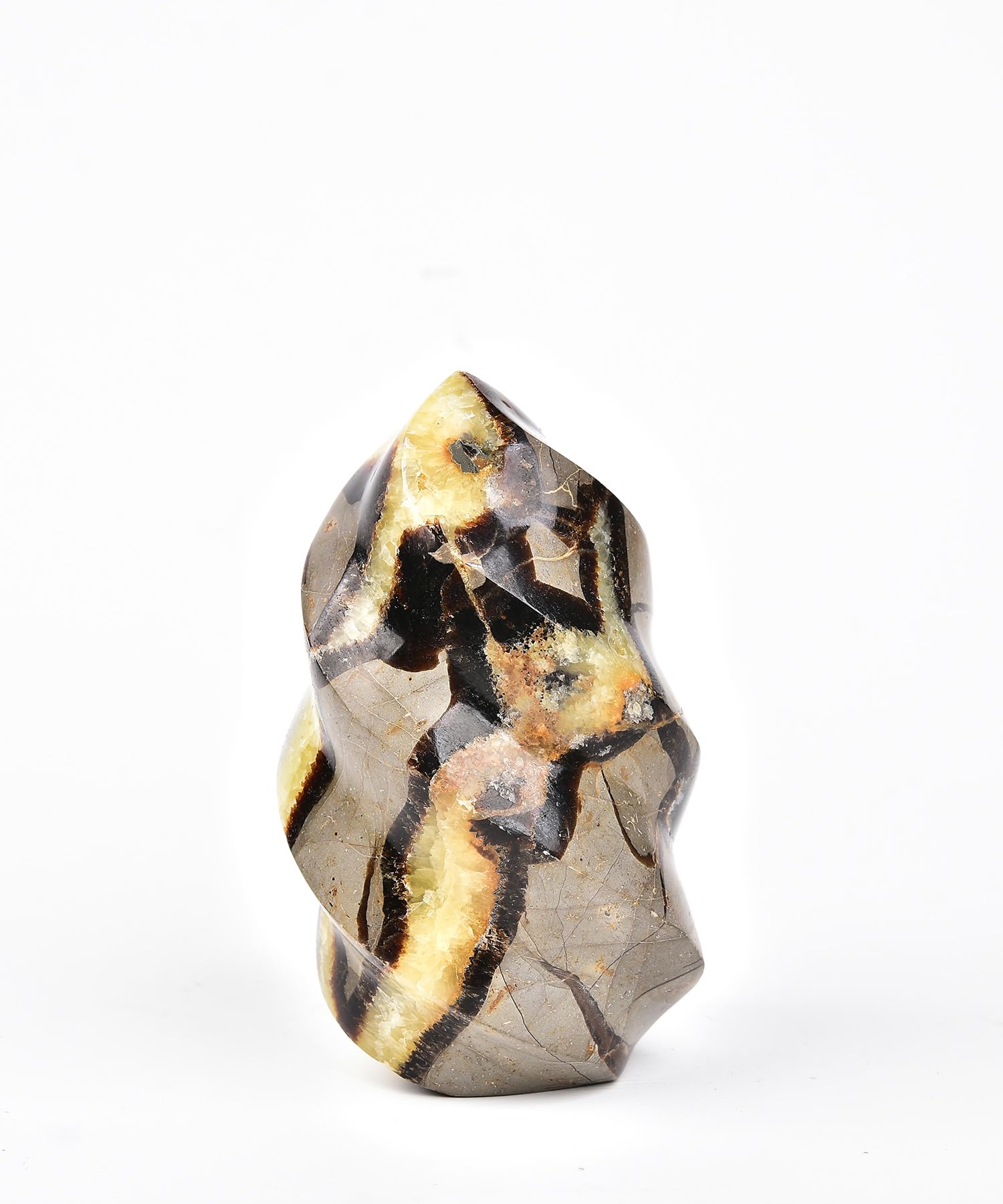 AMOYSTONE Septarian Flamme Tour – pierre naturelle idéale pour méditation et concentration