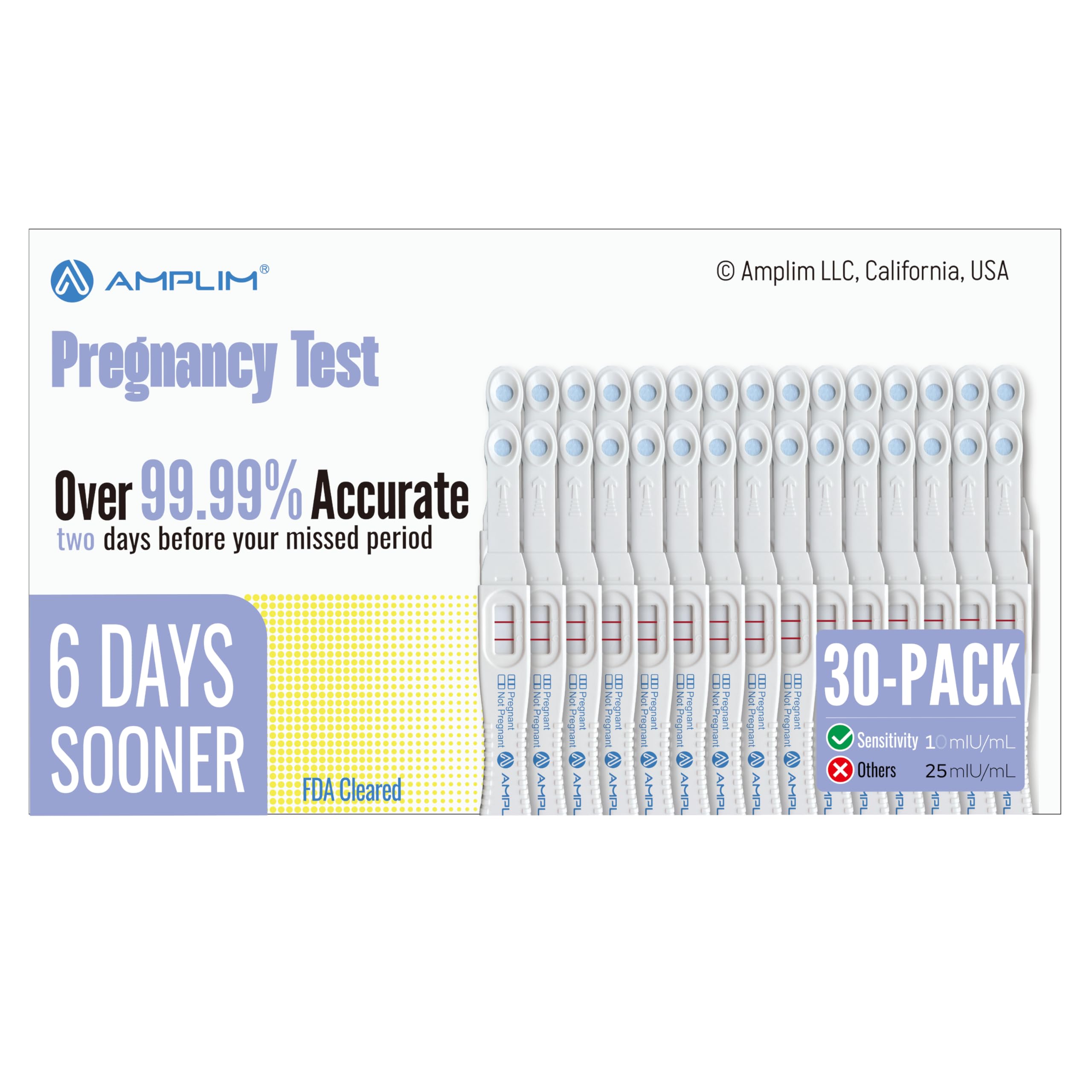 Amplim test de grossesse en utilisation directe, résultats rapides possibles.