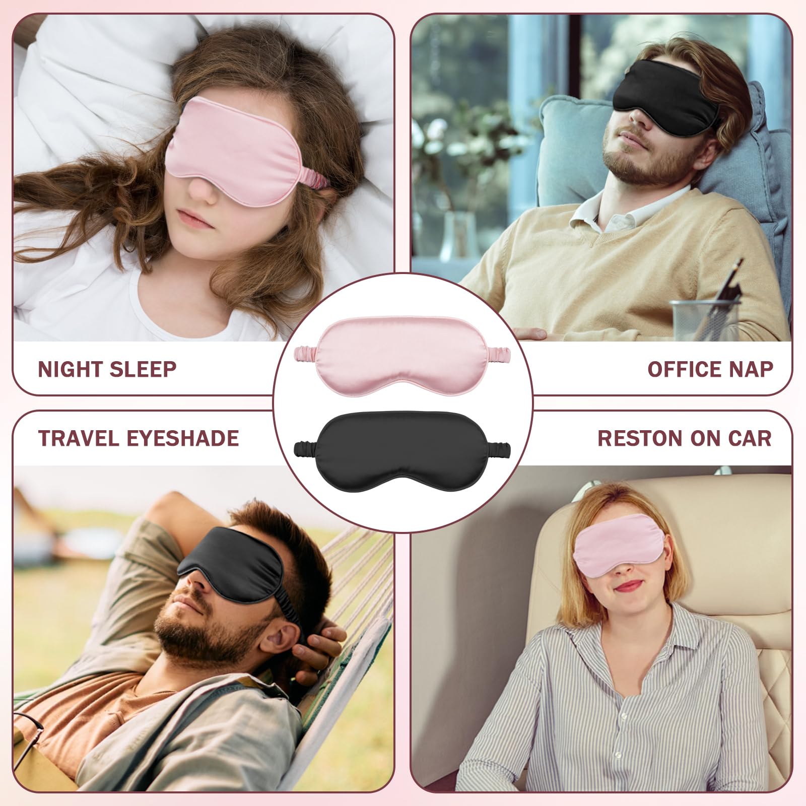 Ensemble bicolore Amrules rose et noir, cadeau élégant pour un sommeil serein.
