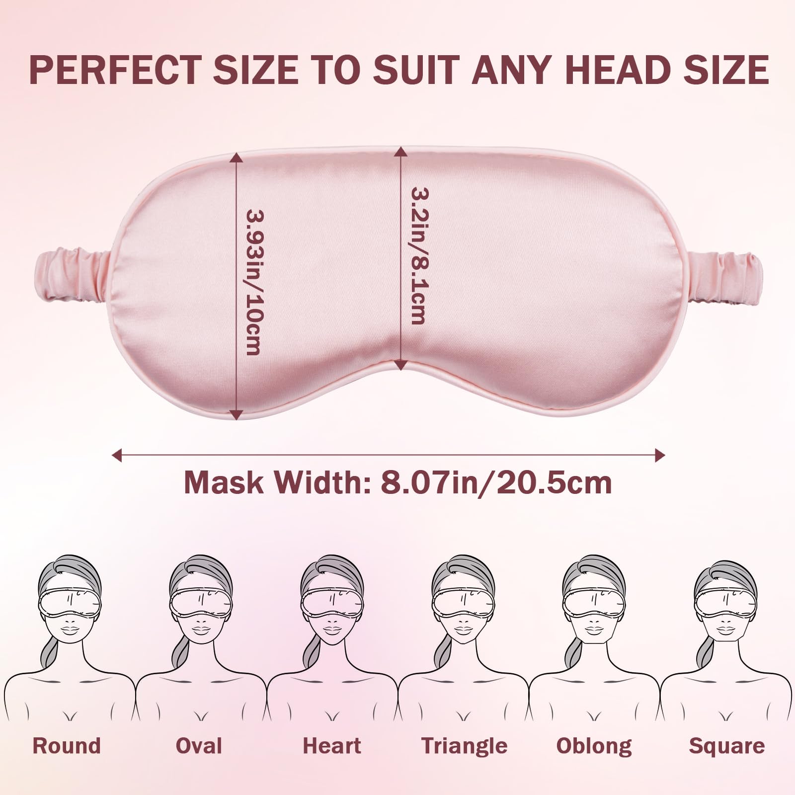 Masque Amrules en soie, design ergonomique adapté au nez et lumière bloquée.
