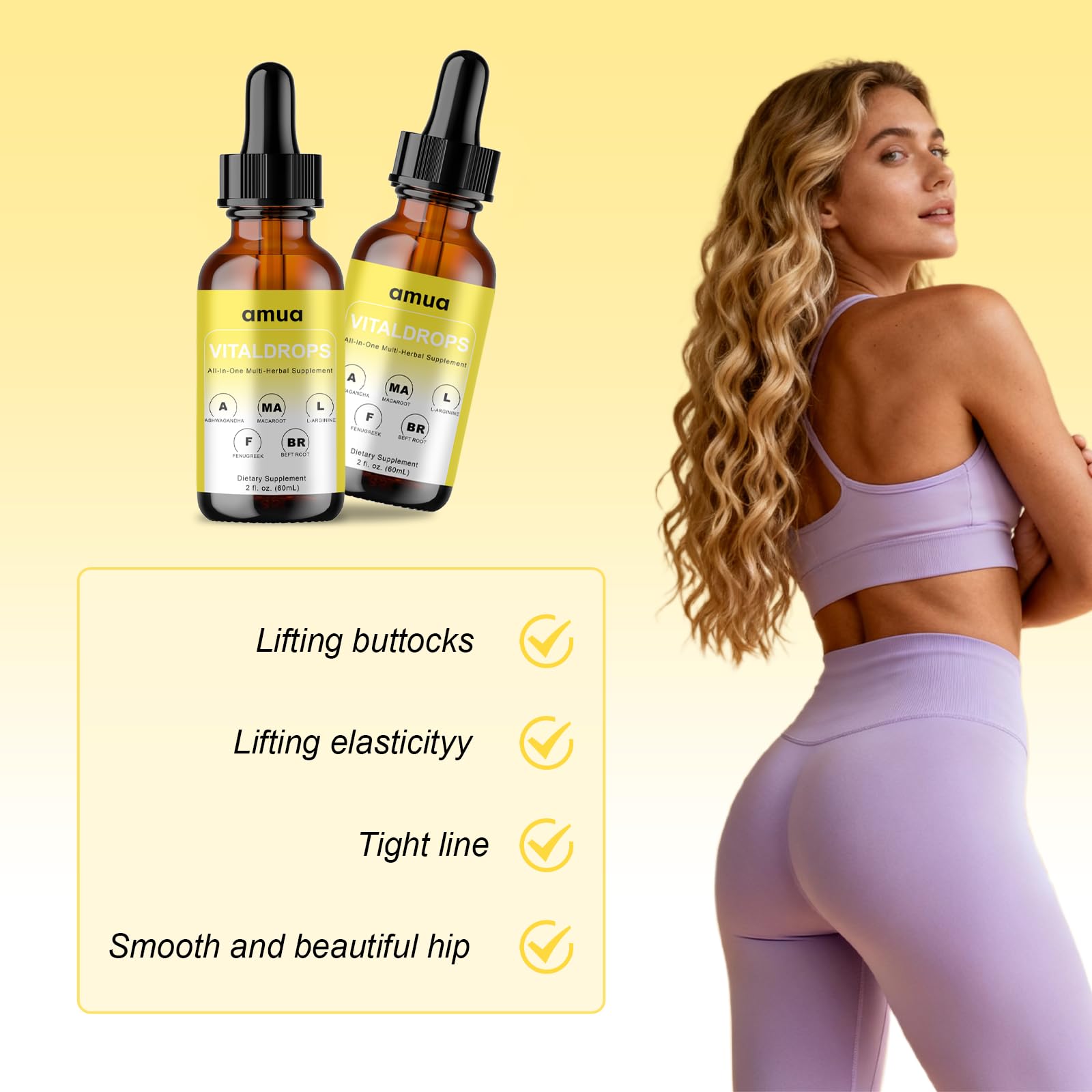AMUA Vital Drops – ingrédients maca et betterave, énergie naturelle.
