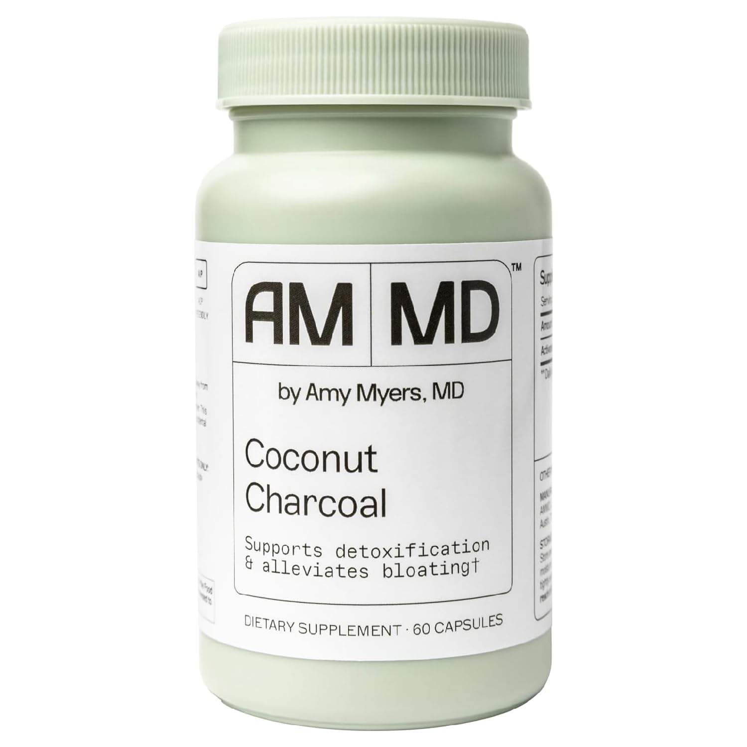 Amy Myers MD Charbon de coco capsules image-produit — prise facile après repas